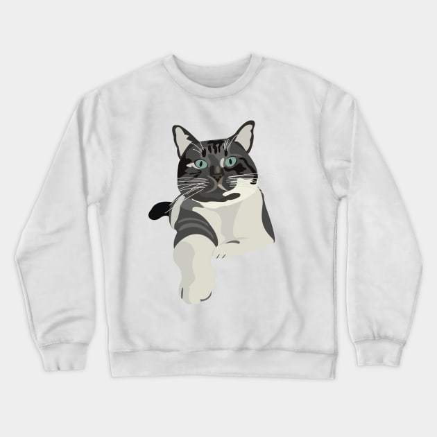 Kitty Cat Laying Down Crewneck Sweatshirt by simonescha